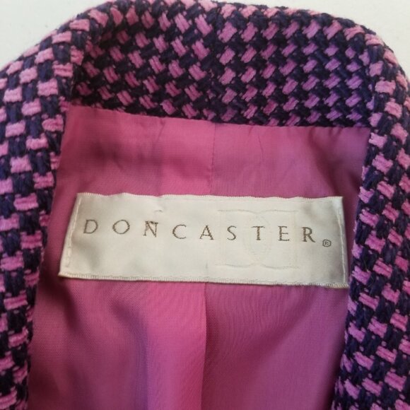Doncaster Blazer Womens 8 Purple Pink Chenille Tweed Open Jacket - Picture 4 of 12